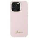 Guess GUHCP16XSMBSLP iPhone 16 Pro Max 6.9" różowy/pink hardcase Silicone Script Metal Logo & Frame