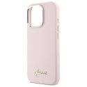 Guess GUHCP16XSMBSLP iPhone 16 Pro Max 6.9" różowy/pink hardcase Silicone Script Metal Logo & Frame