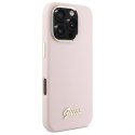 Guess GUHCP16LSMBSLP iPhone 16 Pro 6.3" różowy/pink hardcase Silicone Script Metal Logo & Frame