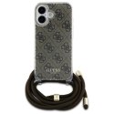 Guess GUHCP16SHC4SEW iPhone 16 6.1" brązowy/brown hardcase Crossbody Cord 4G Print