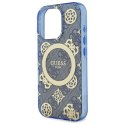 Guess GUHMP16LH4PYEEB iPhone 16 Pro 6.3" niebieski/blue hardcase IML Peony On 4G Background MagSafe