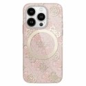 Guess GUHMP16LH4PYEEP iPhone 16 Pro 6.3" różowy/pink hardcase IML Peony On 4G Background MagSafe