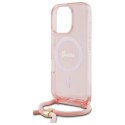 Guess GUHMP16LHCTSGNSP iPhone 16 Pro 6.3" różowy/pink hardcase Crossbody Cord Script MagSafe