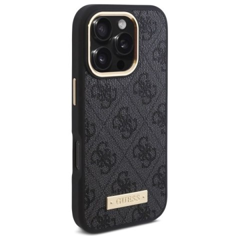 Guess GUHMP16LU4GPRK iPhone 16 Pro 6.3" czarny/black hardcase 4G Logo Plate MagSafe