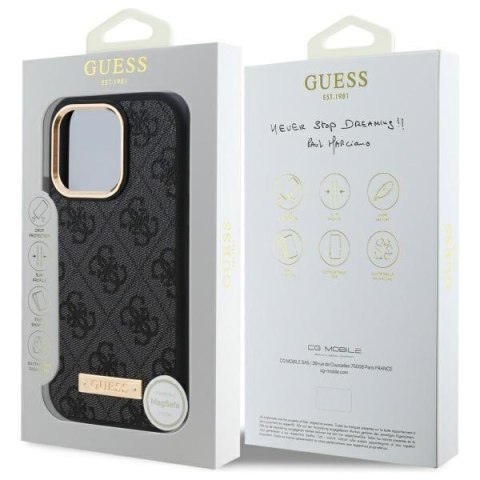 Guess GUHMP16LU4GPRK iPhone 16 Pro 6.3" czarny/black hardcase 4G Logo Plate MagSafe