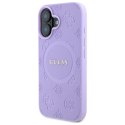 Guess GUHMP16MPSAPSMEU iPhone 16 Plus 6.7" fioletowy/purple hardcase Saffiano Peony Classic Logo MagSafe