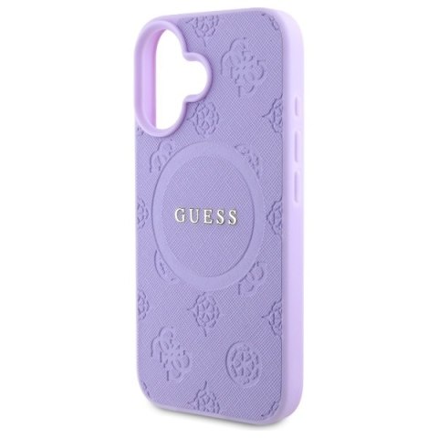 Guess GUHMP16MPSAPSMEU iPhone 16 Plus 6.7" fioletowy/purple hardcase Saffiano Peony Classic Logo MagSafe