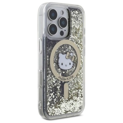 Hello Kitty HKHMP16XLGDIK iPhone 16 Pro Max 6.9" czarny złoty/black gold hardcase Liquid Glitter Fever MagSafe