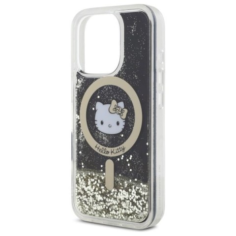 Hello Kitty HKHMP16XLGDIK iPhone 16 Pro Max 6.9" czarny złoty/black gold hardcase Liquid Glitter Fever MagSafe