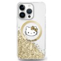 Hello Kitty HKHMP16SLGDIH iPhone 16 6.1" biały złoty/white gold hardcase Liquid Glitter Fever MagSafe