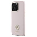 Guess GUHCP16XM4DGPP iPhone 16 Pro Max 6.9" jasnoróżowy/pink hardcase Silicone Logo Strass 4G