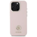 Guess GUHCP16XM4DGPP iPhone 16 Pro Max 6.9" jasnoróżowy/pink hardcase Silicone Logo Strass 4G