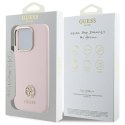 Guess GUHCP16XM4DGPP iPhone 16 Pro Max 6.9" jasnoróżowy/pink hardcase Silicone Logo Strass 4G