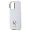 Guess GUHCP16SM4DGPH iPhone 16 6.1" biały/white hardcase Silicone Logo Strass 4G