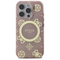 Guess GUHMP16LH4PYEEP iPhone 16 Pro 6.3" różowy/pink hardcase IML Peony On 4G Background MagSafe