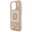 Guess GUHMP16LH4PYEEP iPhone 16 Pro 6.3" różowy/pink hardcase IML Peony On 4G Background MagSafe