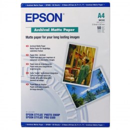 Epson Archival Matte Paper, biała, 50, szt. szt., C13S041342, do drukarek atramentowych, 210x297mm (A4), A4, 190 g/m2