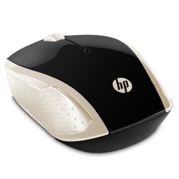 HP mysz 200 Wireless Gold, 1000DPI, 2.4 [GHz], optyczna, 3kl., 1 scroll, bezprzewodowa, złota, 2 szt AAA, MacOS X 10.x,Google Ch