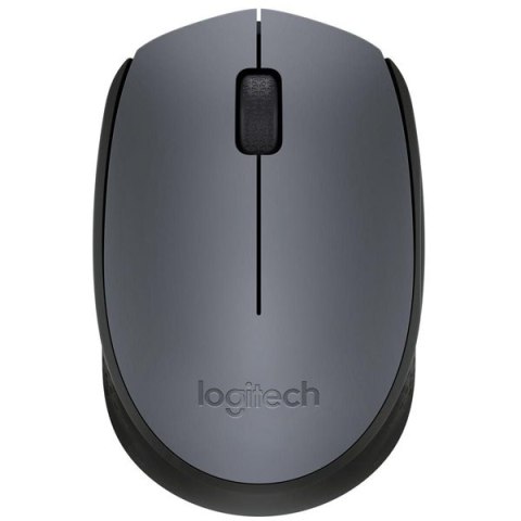 Logitech Mysz M170, 1000DPI, 2.4 [GHz], optyczna, 3kl., 1 scroll, bezprzewodowa, szara, 1 szt AA, odbiorn nano USB, biurowy