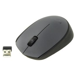 Logitech Mysz M170, 1000DPI, 2.4 [GHz], optyczna, 3kl., 1 scroll, bezprzewodowa, szara, 1 szt AA, odbiorn nano USB, biurowy