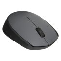 Logitech Mysz M170, 1000DPI, 2.4 [GHz], optyczna, 3kl., 1 scroll, bezprzewodowa, szara, 1 szt AA, odbiorn nano USB, biurowy