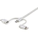 StarTech.com LTCUB1MGR kabel USB USB 2.0 1 m USB A Micro-USB B Srebrny