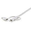 StarTech.com LTCUB1MGR kabel USB USB 2.0 1 m USB A Micro-USB B Srebrny