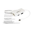 StarTech.com MDP2VGDVHDW adapter kablowy 0,15 m Mini DisplayPort DVI-D + VGA (D-Sub) + HDMI Biały