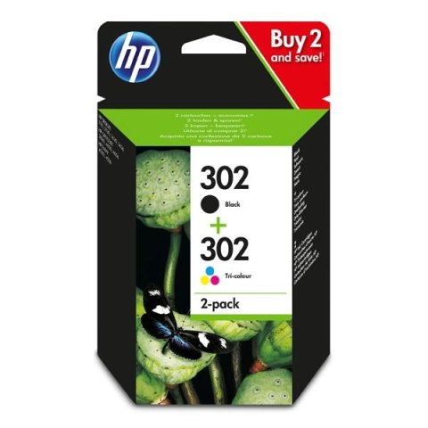 HP oryginalny ink / tusz X4D37AE, HP 302, black/tri-colour, 190 black, 165 tri-colours, HP HP Deskjet 1110/2130/3630, HP Envy 45