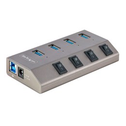 StarTech.com 5G4AIBS-USB-HUB-EU huby i koncentratory USB 3.2 Gen 1 (3.1 Gen 1) Type-B 5000 Mbit/s Szary