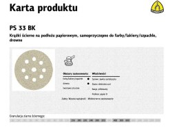 KLINGSPOR KRĄŻEK ŚCIERNY SAMOPRZYCZEPNY 225mm PS33BK gr.150 GLS38 /50szt.