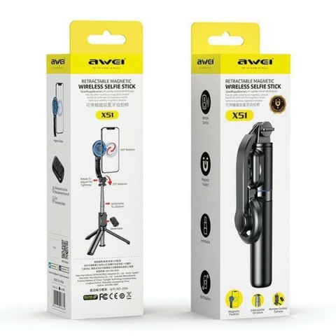 AWEI Selfie Stick X51 czarny/black