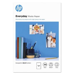 HP Everyday Photo Paper, Glossy, foto papier, połysk, biały, 10x15cm, 4x6", 200 g/m2, 100 szt., CR757A, atrament