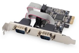 Kontroler COM DIGITUS PCIe, 2x RS-232/COM, Low Profile, Chipset AX99100