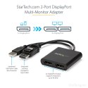 StarTech.com MSTDP122DP rozgałęziacz telewizyjny DisplayPort 2x DisplayPort