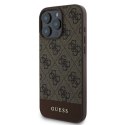 Guess GUHCP16LG4GLBR iPhone 16 Pro 6.3" brązowy/brown hardcase 4G Bottom Stripe