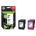 HP oryginalny ink / tusz N9J72AE, black/color, 190/165s, HP 301, HP Deskjet 1510, 3055A, Officejet 2622