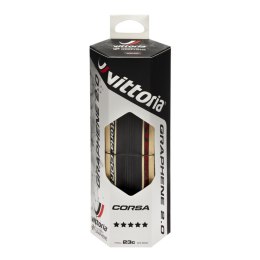 Szytka szosowa Vittoria Corsa G2.0 700x23C, czarno-beżowa