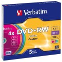 Verbatim DVD+RW, 43297, DataLife PLUS, 5-pack, 4.7GB, 4x, 12cm, General, Standard, slim box, Colour, bez możliwości nadruku, do 