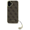 Guess GUHCP16SGF4GBR iPhone 16 6.1" brązowy/brown hardcase 4G Charms Collection