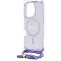 Guess GUHMP16LHCTSGNSU iPhone 16 Pro 6.3" fioletowy/purple hardcase Crossbody Cord Script MagSafe