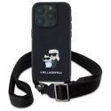 Karl Lagerfeld KLHCP16XSAKCPBK iPhone 16 Pro Max 6.9" czarny/black hardcase Saffiano Karl&Choupette Metal Pin CBDY Strap