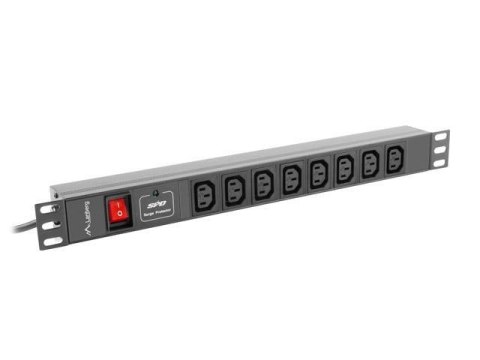 Listwa zasilająca Lanberg do RACK 1U 16A PDU 19" 8x IEC C13 2m czarna C20