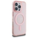 Guess GUHMP16LHFGEREP iPhone 16 Pro 6.3" różowy/pink hardcase IML Glitter Circle MagSafe