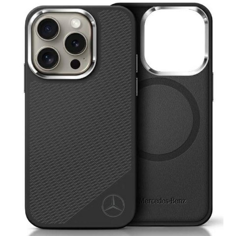 Mercedes MEHMP16L23SUGDK iPhone 16 Pro 6.3" czarny/black hardcase Silicone Tonal Logo Wood Pattern MagSafe