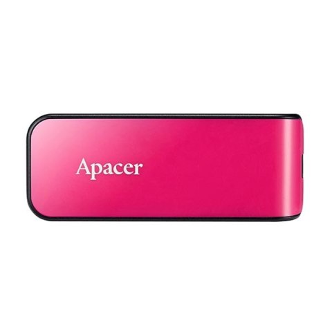 Apacer USB flash disk, USB 2.0, 64GB, AH334, różowy, AP64GAH334P-1, USB A, z wysuwanym złączem