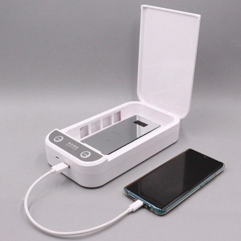 Sterylizator UV Powerton, do telefonów komórkowych i biżuterii, do 6,5", 10 W, biała