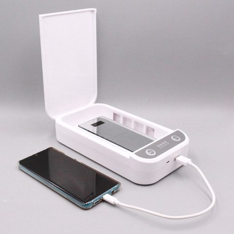 Sterylizator UV Powerton, do telefonów komórkowych i biżuterii, do 6,5", 10 W, biała