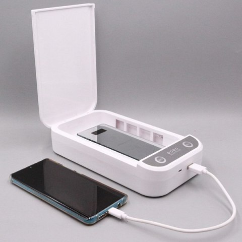 Sterylizator UV Powerton, do telefonów komórkowych i biżuterii, do 6,5", 10 W, biała