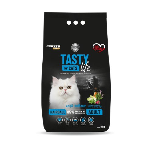 BIOFEED TASTY CATS LIFE HAIRBALL WITH SALMON 8KG